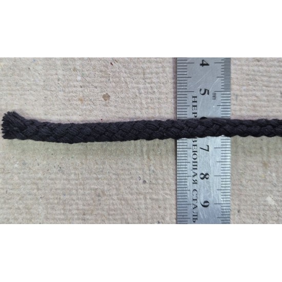 Шнур плетений бавовняний 6,0мм чорний