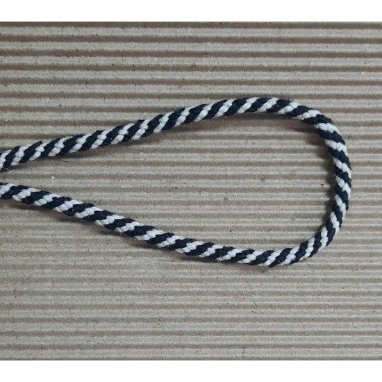 Шнур плетений бавовняний 4,0мм чорно-білий