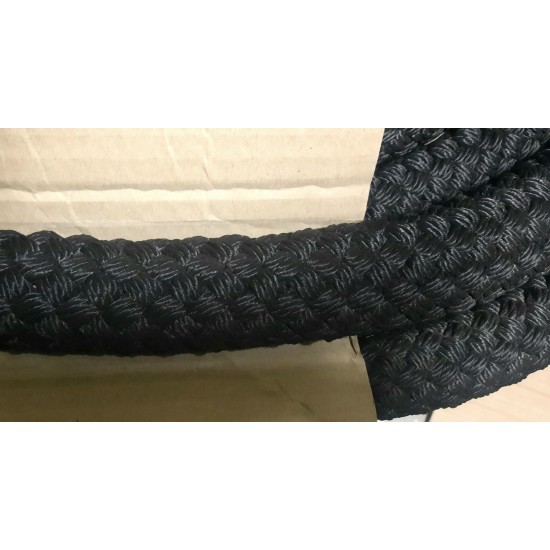 Канат 41мм поліпропіленовий чорний плетений 32-х прядний з осердям ( для кросфіту)