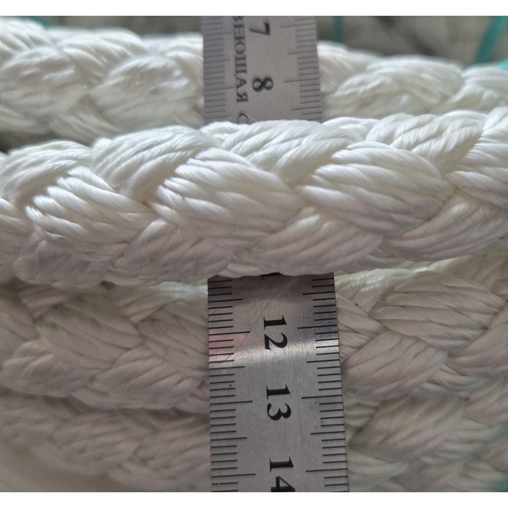 Канат 20мм поліестеровий плетений 12-ти прядний з осердям гнучкий