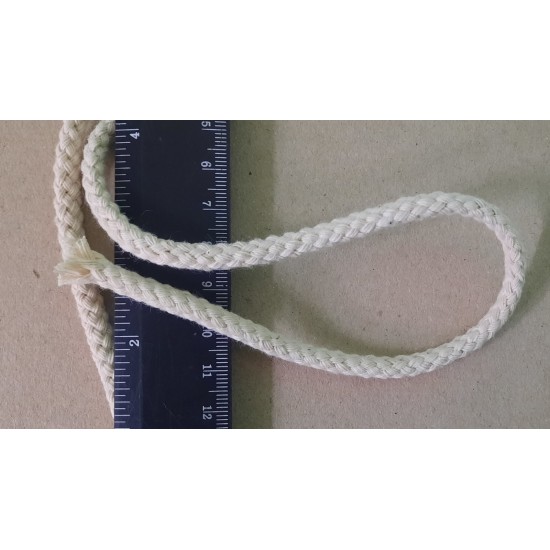 Шнур плетений бавовняний 6,0мм натурального кольору